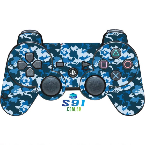 Adesivo PS3 Controle Playstation Skin Pelicula Protetora Camo Blue