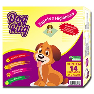 14 unidades de Tapete Higiênico Dog Rug 60x60cm