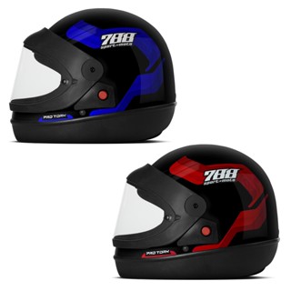 Kit Com 2 Capacetes Feminino e Masculino Fechado Sport Moto 788 Integral Pro Tork Viseira Cristal Automatica