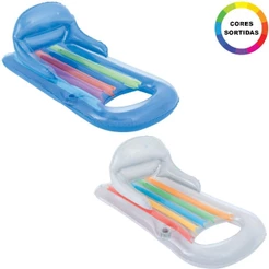 Colchão Bóia Inflável Bronzeador p/ Piscinas Fashion Lounge com Porta Copos Cores Sortidas Bestway