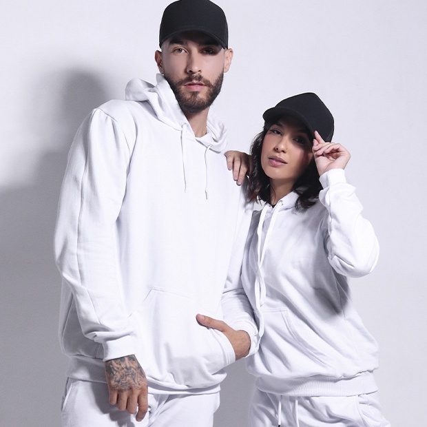 Moletom Feminino Masculino Cor branco Branca Blusa De Frio Moleton Casaco Com Capuz