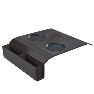 Esteira Bandeja Flexível Com Porta Copo E Controle Adaptável Para Qualquer Sofá Material Em MDF Na Cor Tabaco Escura