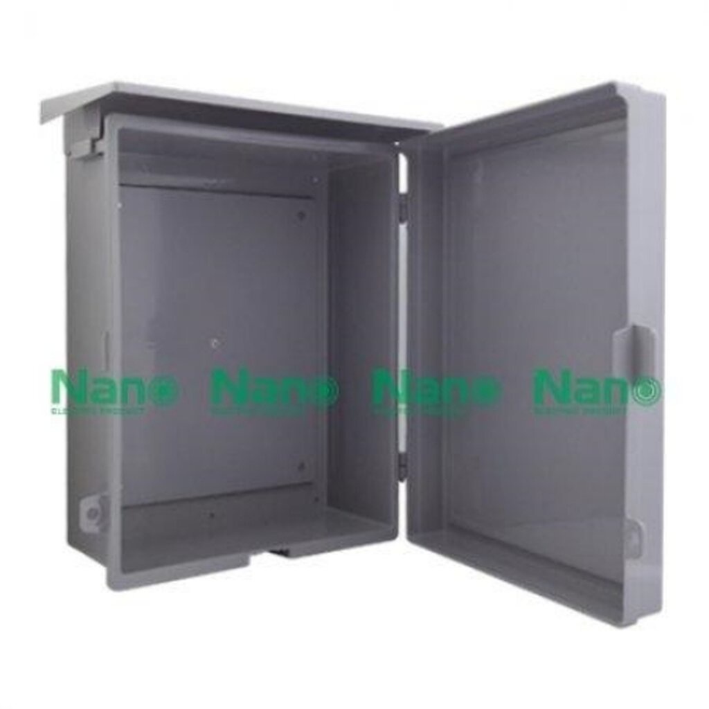 NANO Electric® NANO-103G ตู้กันน้ำพลาสติก มีหลังคา ฝาทึบ ขนาด 12.5x16x6.50 นิ้ว (324 x 414 x 170 mm) สีเทา