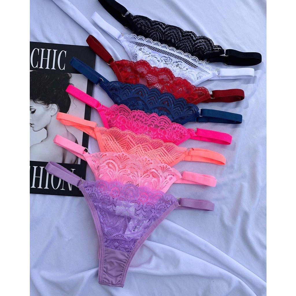 Calcinha De Renda Fio Dental Lingerie Sexy Shopee Brasil 9041