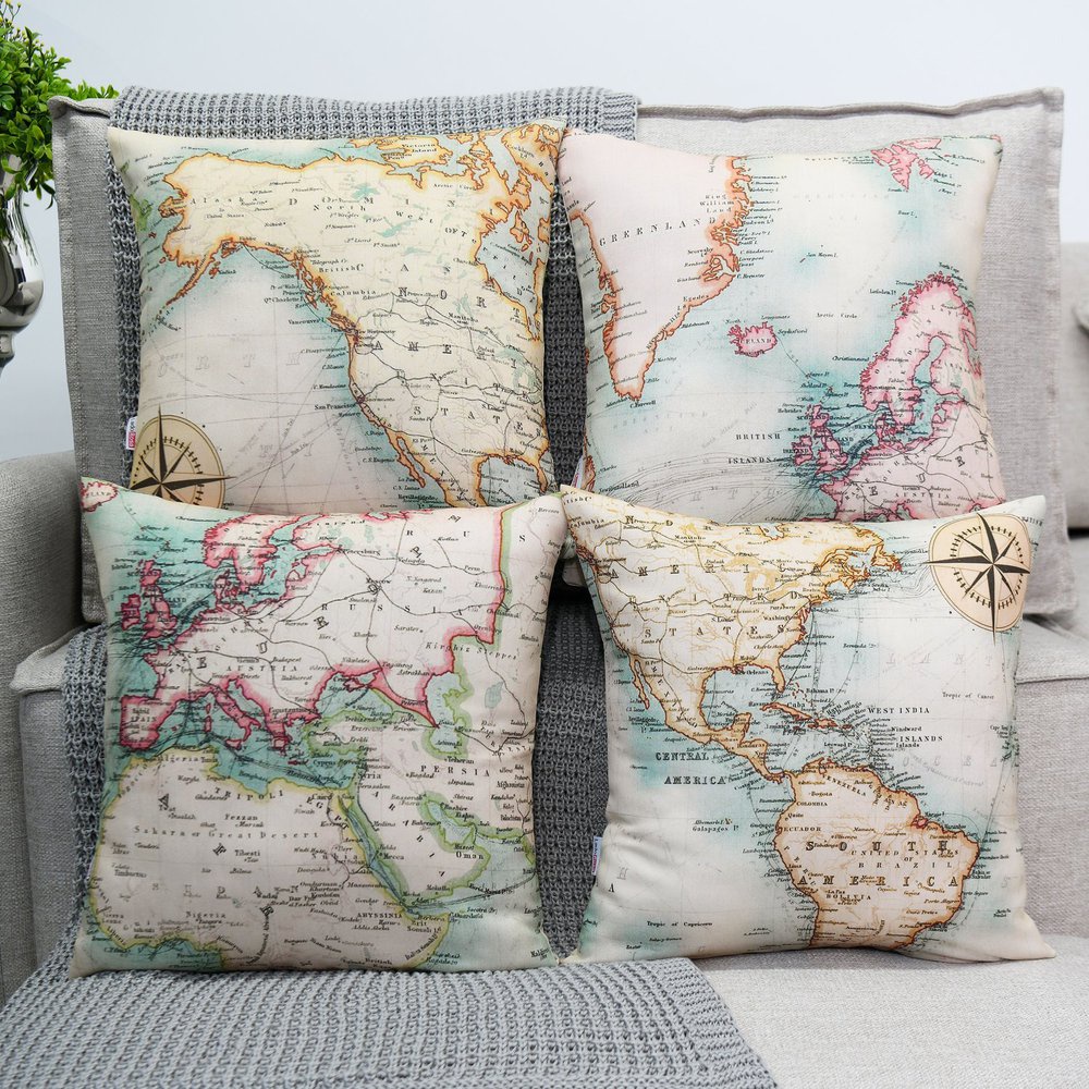 Kit: 04 Capas de Almofada Decorativas - 45x45 - Lado Rosa