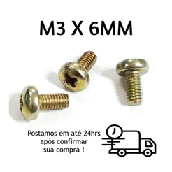 100 Peças Parafuso Máquina Panela Phillips M3 X 6mm