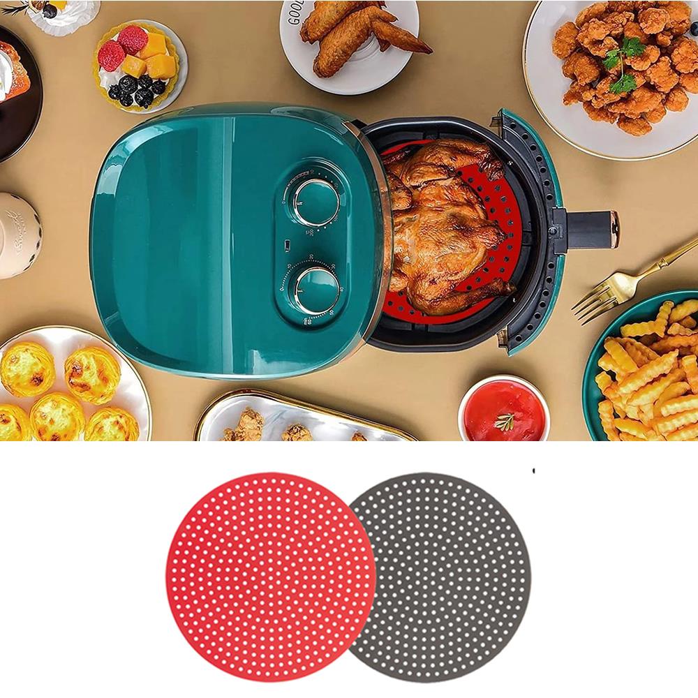 Tapete Forro Fritadeira Elétrica Protetor Air Fryer 24cm Silicone