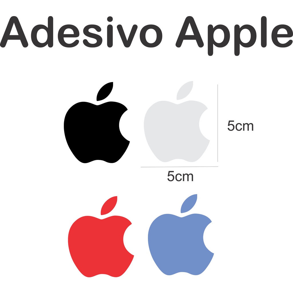 Adesivo Apple, varias cores 5cm x 5cm vendemos no atacado