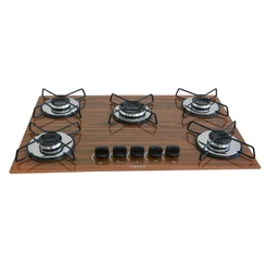 Fogão Cooktop Classic Gás 5 Bocas Ultra Chama 127v/220v Amadeirado