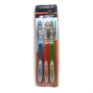 Kit c/3 Escovas dental Dentrat Action em Oferta na Shopee