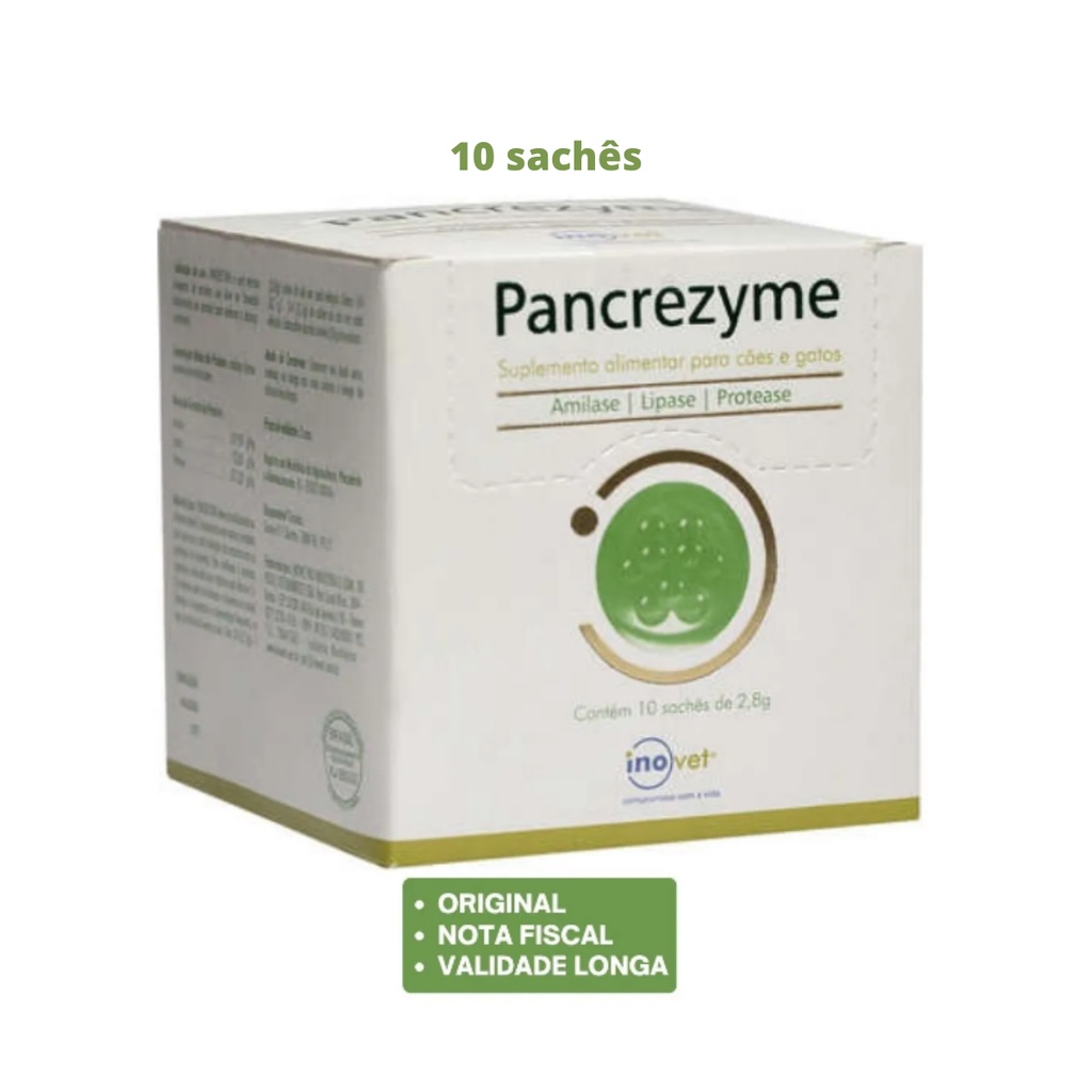 Pancrezyme 10 Sachês 2,8g Suplemento Pancreas Cães e Gatos em Oferta na Shopee