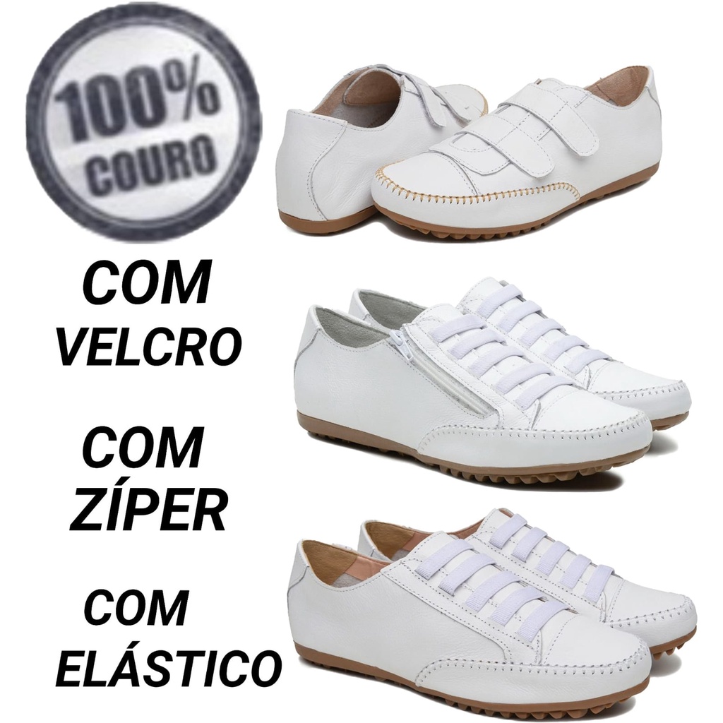 Tênis Sapatênis Feminino Mocatênis Muito Macio Todo em Couro
