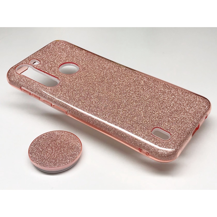 Capa Glitter Moto G8 Com Suporte Popsocket Capinha Motorola