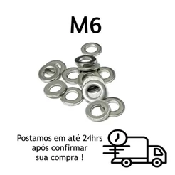 Arruela Lisa M6 Aço Carbono Zincado Branco