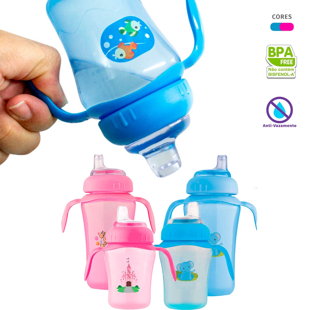 Copo Infantil Bico Silicone anti-vazamento transição 240 ou 330ml em Oferta na Shopee