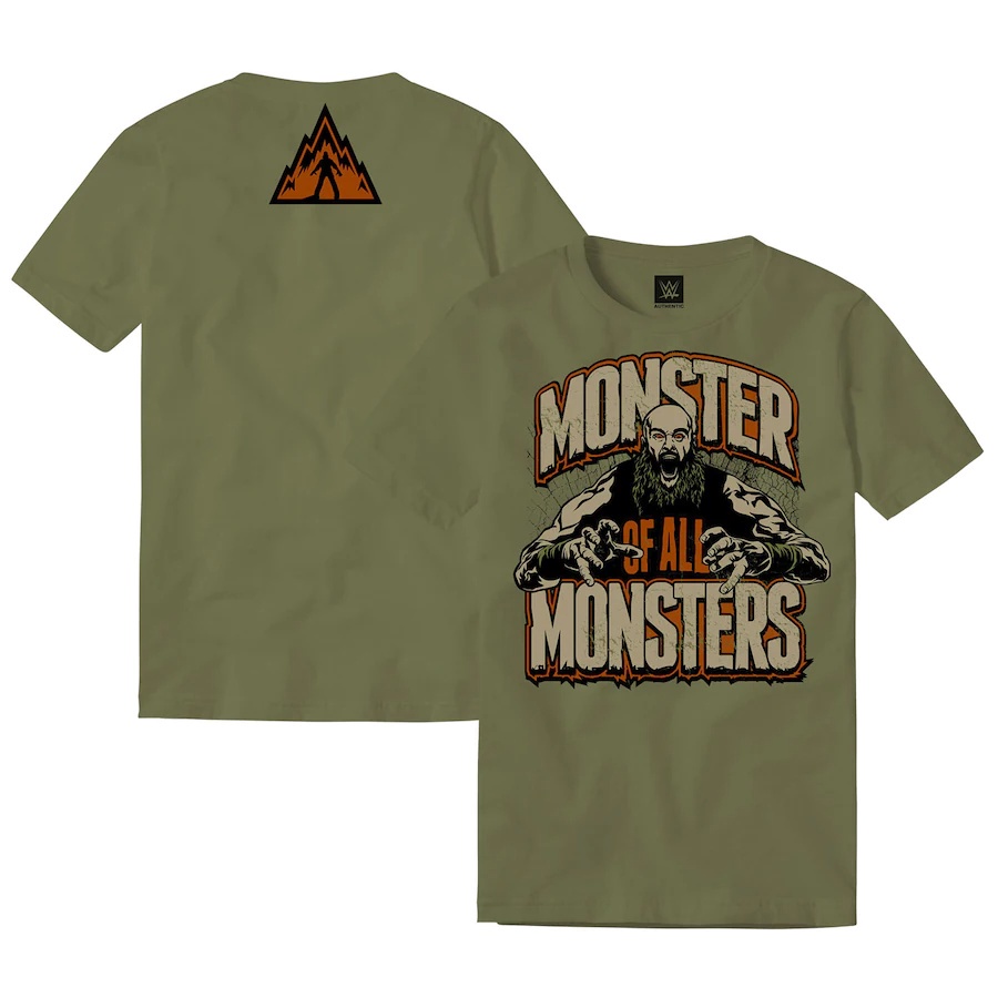 Camiseta Verde Masculina Braun Strowman Monster All Monsters 2022 Novas Camisetas De Verão Casual Mulheres Crianças