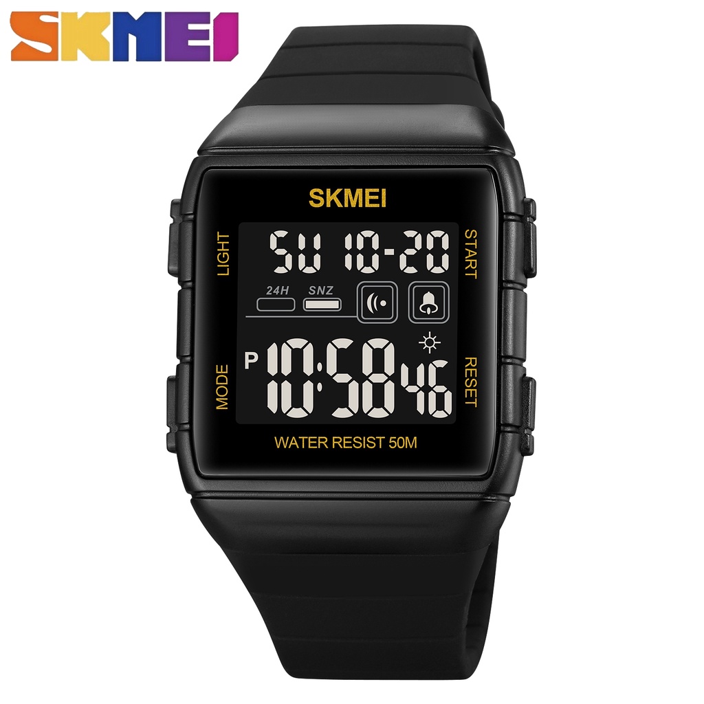 Relógio Eletrônico De Movimento SKMEI Esportivo Para Homens Dual Time EL Light Display Digital 50M À Prova D'água