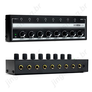 Amplificador De Fone De Ouvido De 8 Canais Mini Misturador De Áudio Estéreo Com Adaptador De Energia EU/Eua