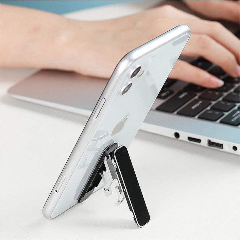 Suporte Para Celular Tablet Metal Dobrável Portátil Autocolante