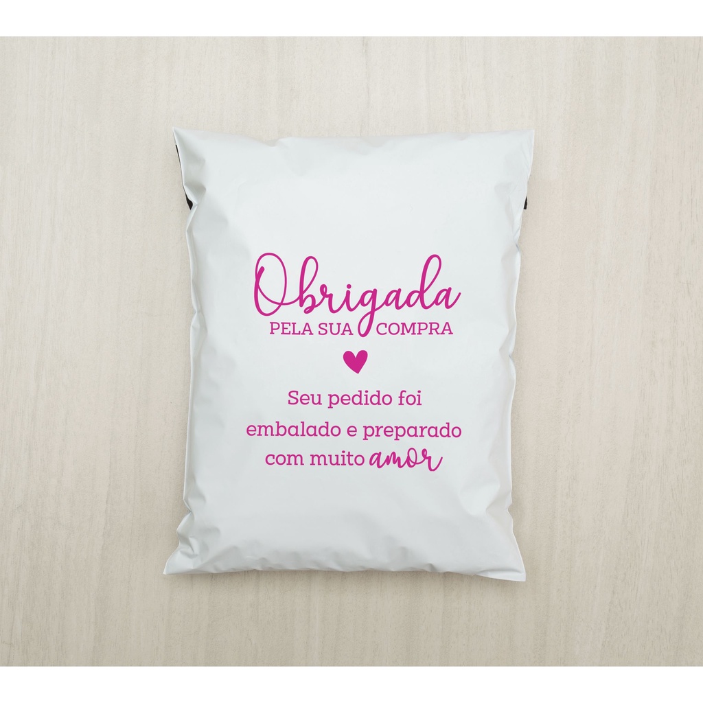 Envelope de segurança personalizado 32x40 (M) 50 unidades - com frase (sem logo) - lacre - envio em Oferta na Shopee