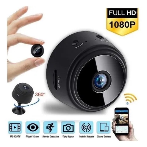 Mini Micro Camera Ip Espiã Wifi Full Hd Segurança Visão Noturna C ...
