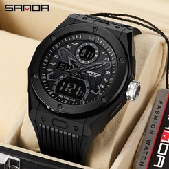 Sanda Original Multi-Display Relógio Eletrônico Casual De Luxo À Prova D'água Para Ambiente Externo Multifuncional