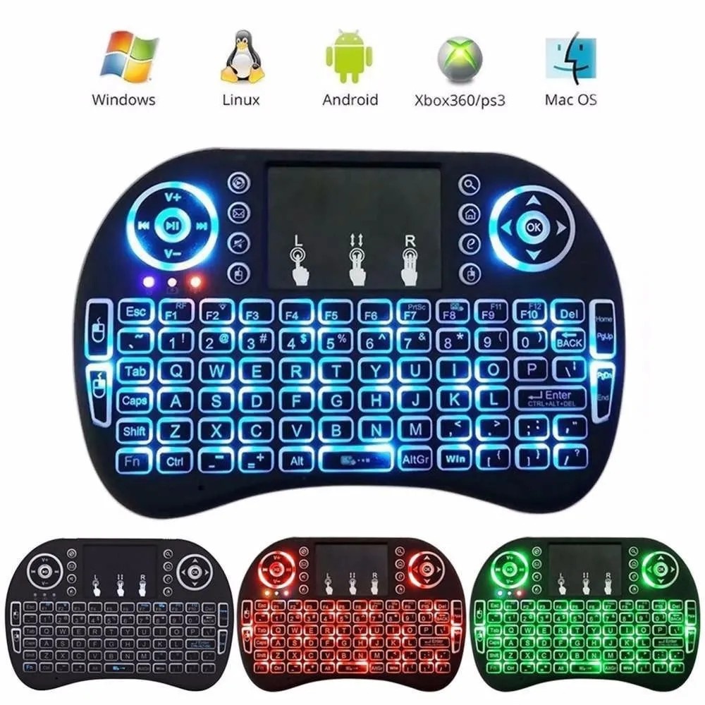 Mini Teclado Controle Sem Fio Para Smart Tv  Pc