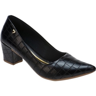 Scarpin Feminino Lumiss Confort Salto Baixo Grosso Promoção em Oferta na Shopee