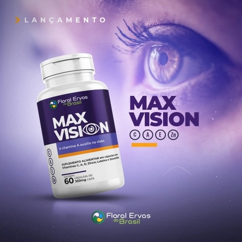 Luteina e Zeaxantina Original Max Vision com Vitaminas A C E para os Olhos 60 cápsulas Floral Ervas