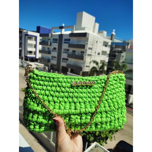 Bolsa verão de fio de malha/ Bolsa crochê feminina/Envio em 24 horas/Bolsa de passeio/Bolsa colorida/Bolsa tendência/Clutch fio de malha Crochê.