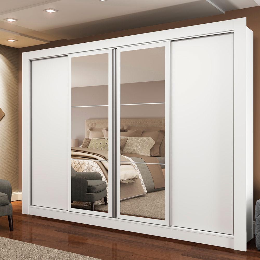 Guarda-Roupa Casal Madesa Alabama 4 Portas de Correr com Espelhos - Home & Living