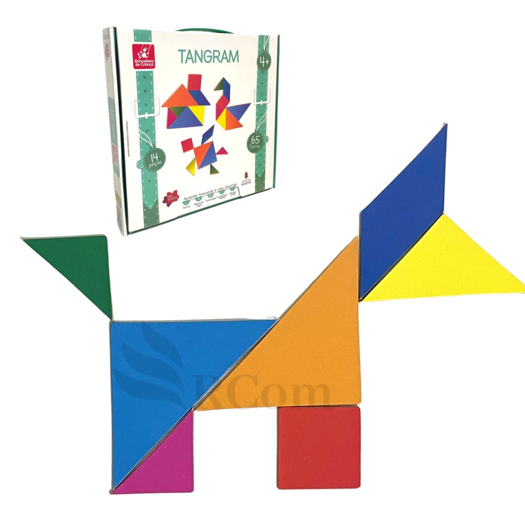 Quebra Cabeça Jogo Tangram Em Madeira Brincadeira de Criança Educativo Didático Criatividade