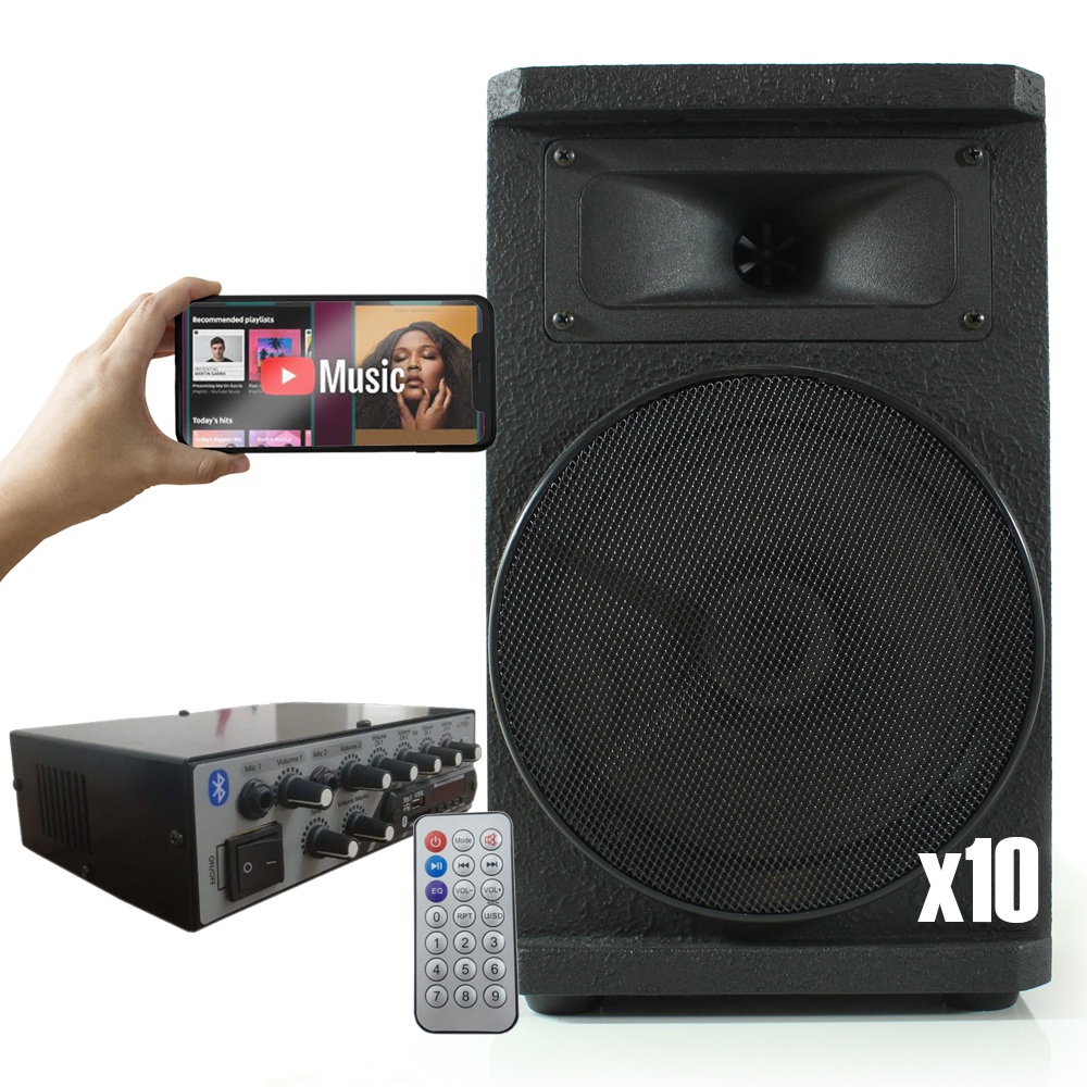 Kit 10 Caixas de Som para Ambiente 1300W +Amp  RC7000