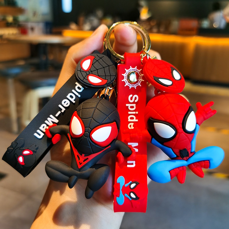 Chaveiro Keychains Cartoon Super Epoxy Spider-Man Chaveiro De silicone pvc Jóias Pequeno Presente