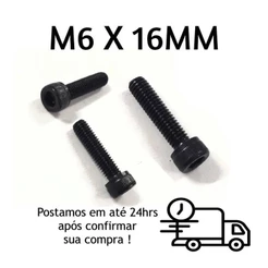 Parafuso Allen Cilíndrica M6 X 16mm Oxidado Preto