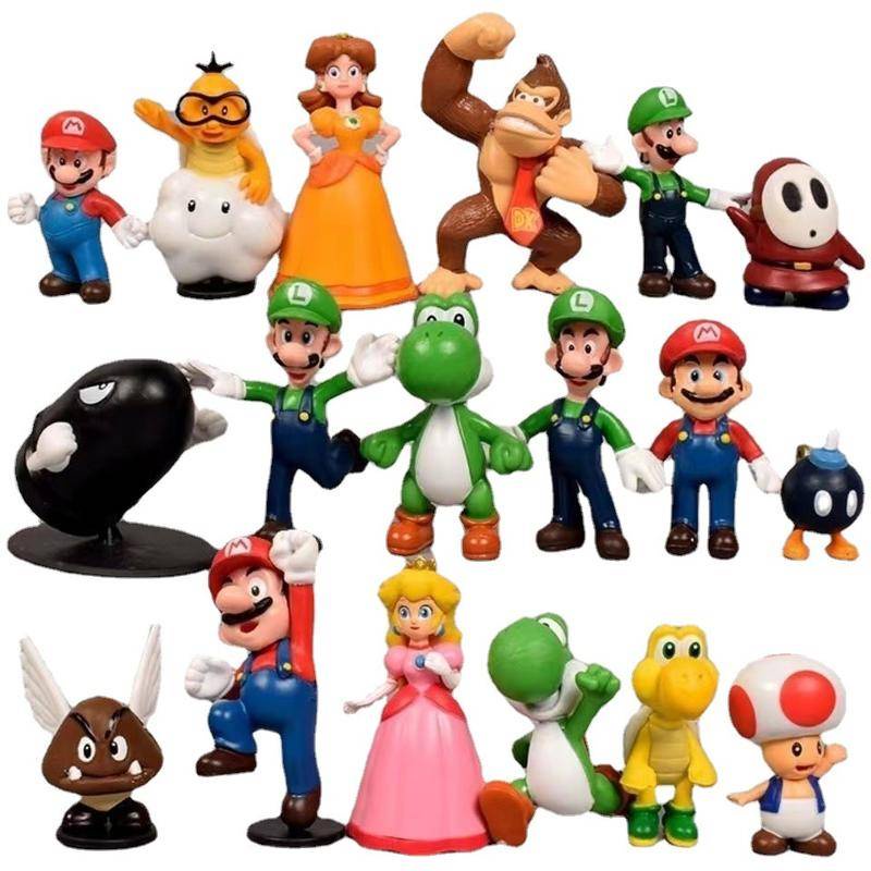 18pcs/kit Bonecos Super Mario Figure (2-7CM) Mini bonecos brinquedos ...