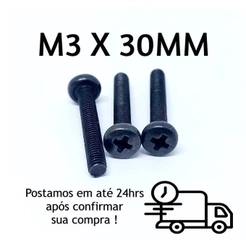 Parafuso Panela Philips M3 X 30mm Oxidado Preto