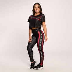 Conjunto Fitness Suplex Estampado Academia Feminino Cropped E Calça Change