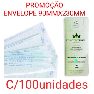 100 Envelopes auto selante 9x23 para esterilização alicates.