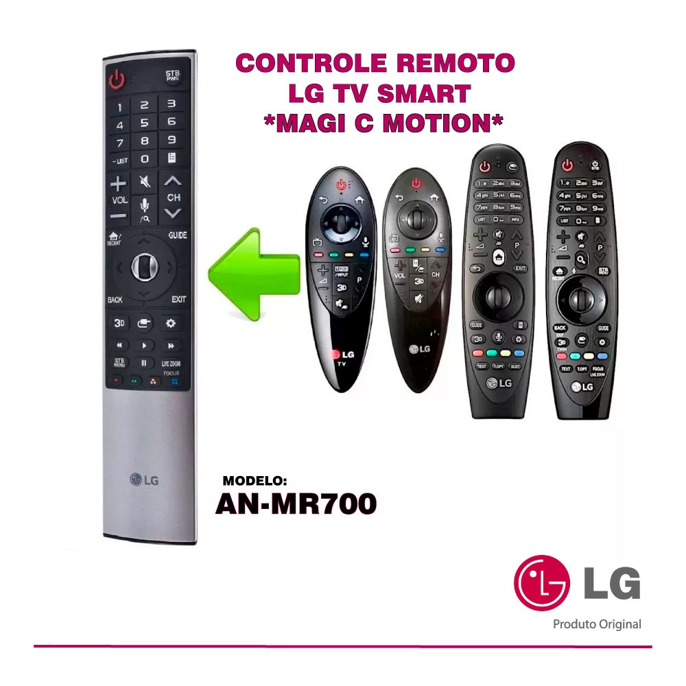 CONTROLE REMOTO TV LG SMART Magic Motion, ORIGINAL AN-MR700 compativel com toda linha smart LG