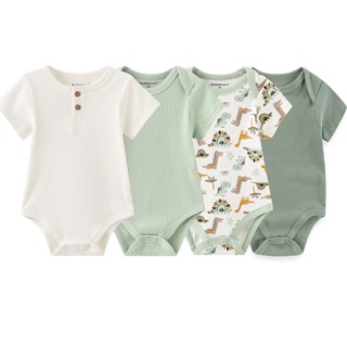 Kiddiezoom 4Pieces Summer Cartoon Roupa De Bebê Recém-Nascido Macia Para Bebês em Oferta na Shopee