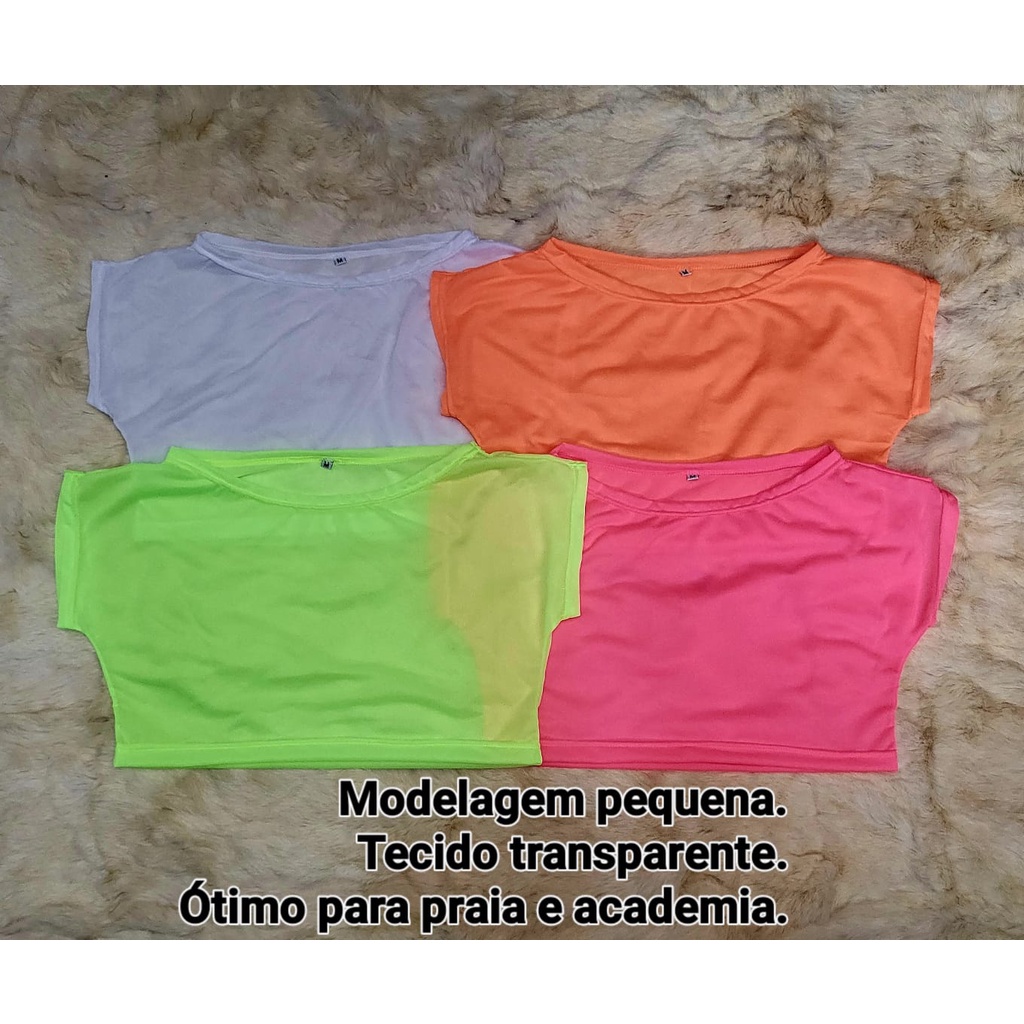 CROPPED BÁSICO TRANSPARENTE PARA ACADEMIA E PRAIAS