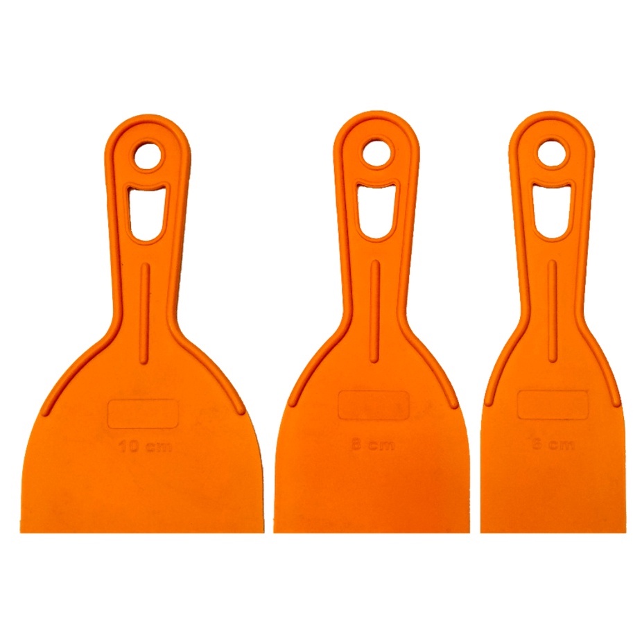 Espátula Plástica Lisa Laranja Para Massa Corrida e Gesso 6cm/8cm/10cm