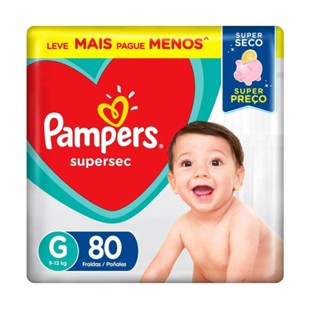 Fralda Descartável Pampers Supersec Jumbo G 80 Tiras