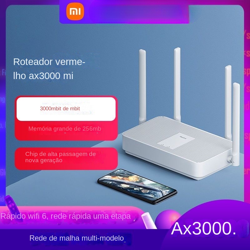 Duplo Home Gigabit Através Roteador Redmi o - Escorrega AX3000 wifi6 Parede Da Núcleo Preço Xiaomi