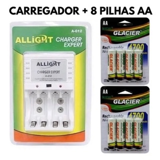 Kit Carregador De Pilha Pilhas Aa Recarreg Veis Escorrega O Pre O