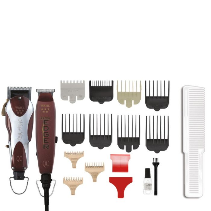 Máquina cortar cabelo Kit Duo Barber Combo Unicord Magic Clip V9000 e Edger Razor