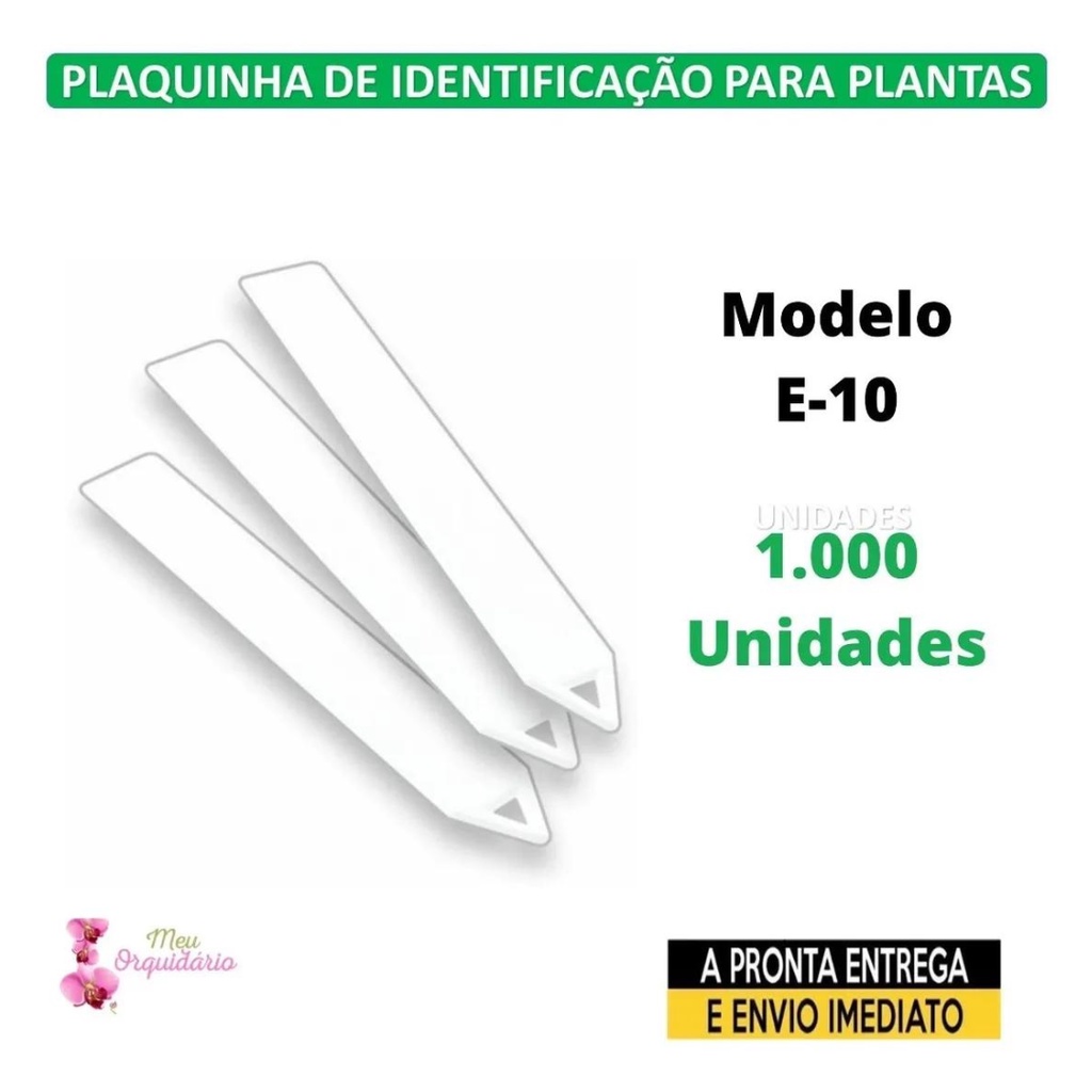 Plaquinha De Identificação De Plantas Modelo E-10 Com 1.000 Unidades - 10cm de Altura em Oferta na Shopee