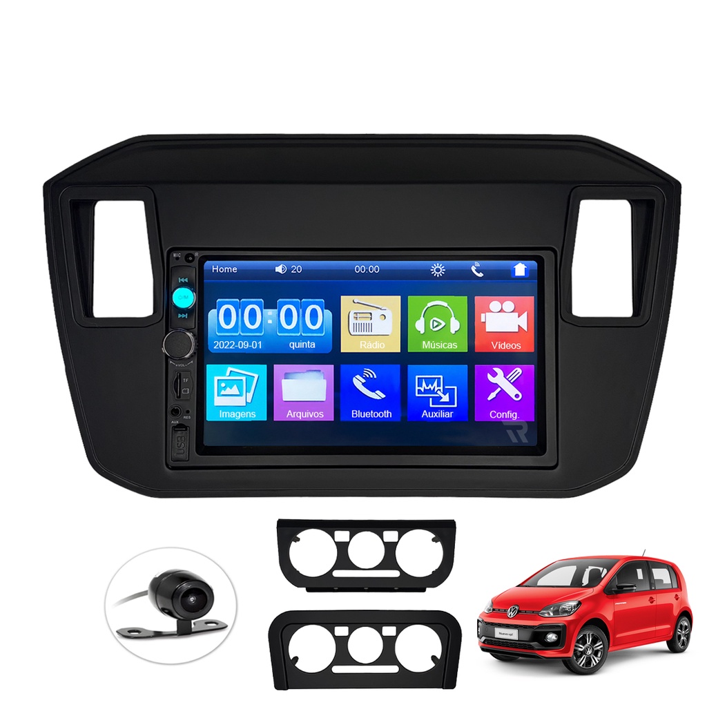 Kit Central Multimidia DVD 2 Din Mp5 VW UP 2017 a 2021