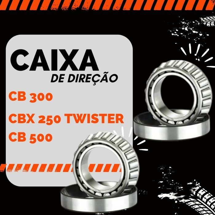 Caixa de Direção Rolamento Cônico Modelo Moto Cb300 Cbx 250 Twister Cb500 cb 600